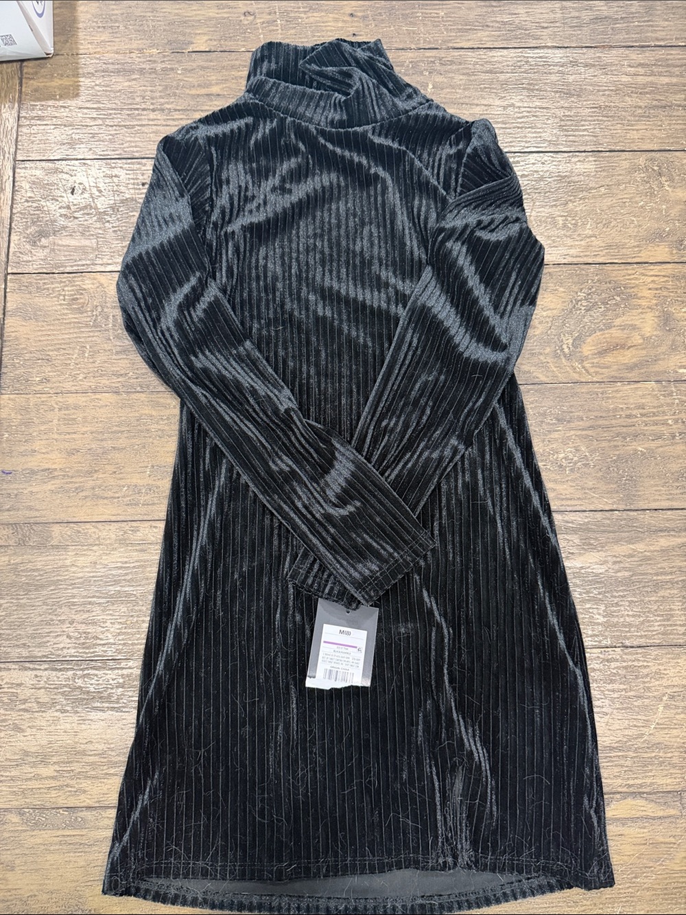 Art Class Black Velvet Ribbed Turtleneck Sweater Dress